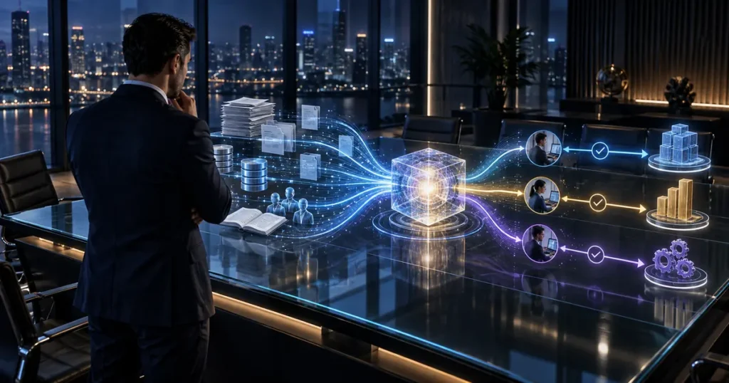 Consultoria em inteligência artificial analisando processos, dados e oportunidades empresariais